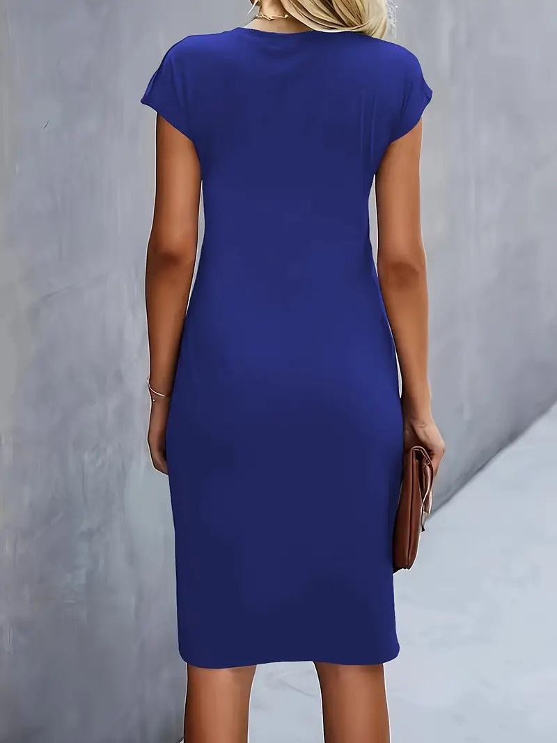 Dress | Solid Color with Scoop Neckline