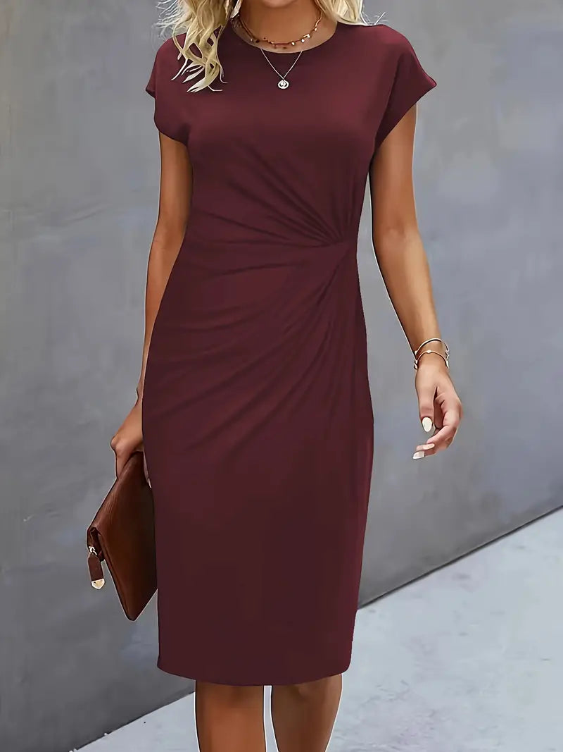Dress | Solid Color with Scoop Neckline
