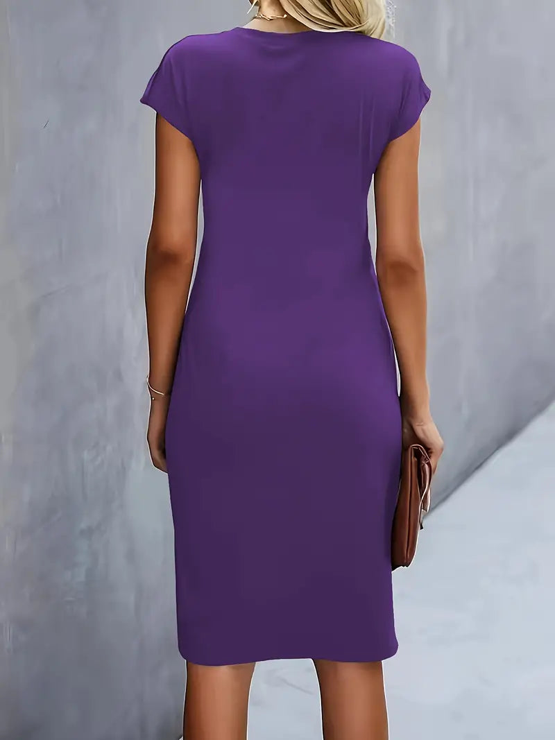 Dress | Solid Color with Scoop Neckline
