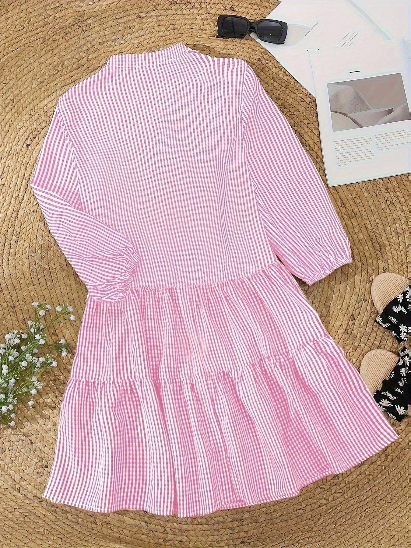 Dresses | Women’s Gingham Checkered Button-Down Mini Dress