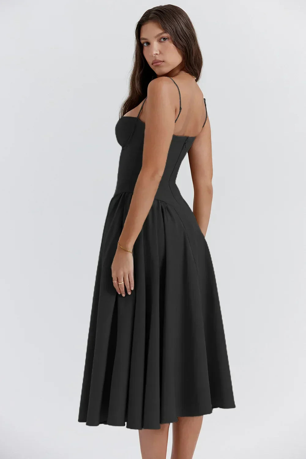 Dress | Strapless Sweetheart Neckline Midi Dress