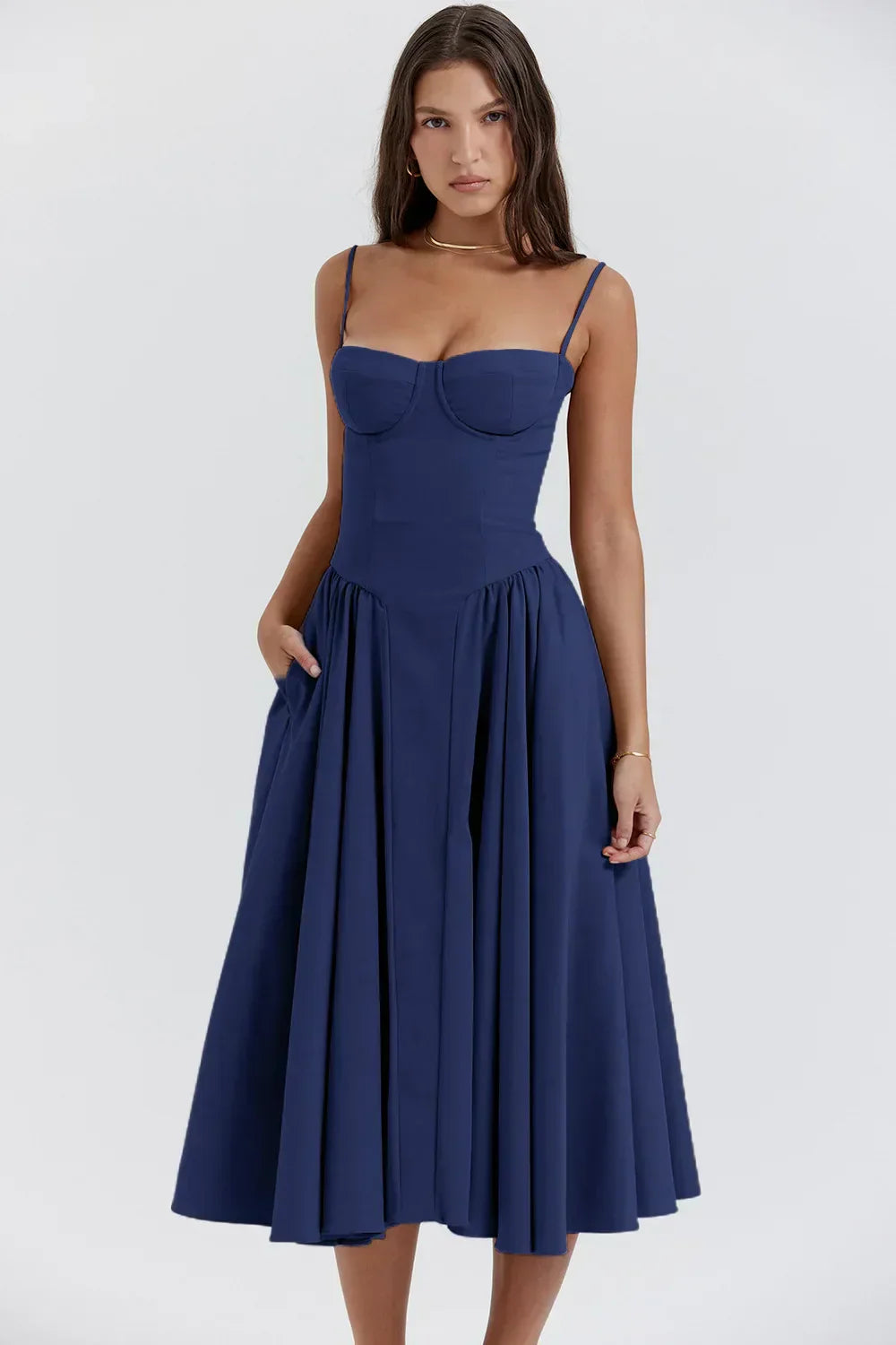 Dress | Strapless Sweetheart Neckline Midi Dress