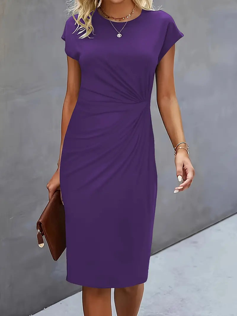 Dress | Solid Color with Scoop Neckline