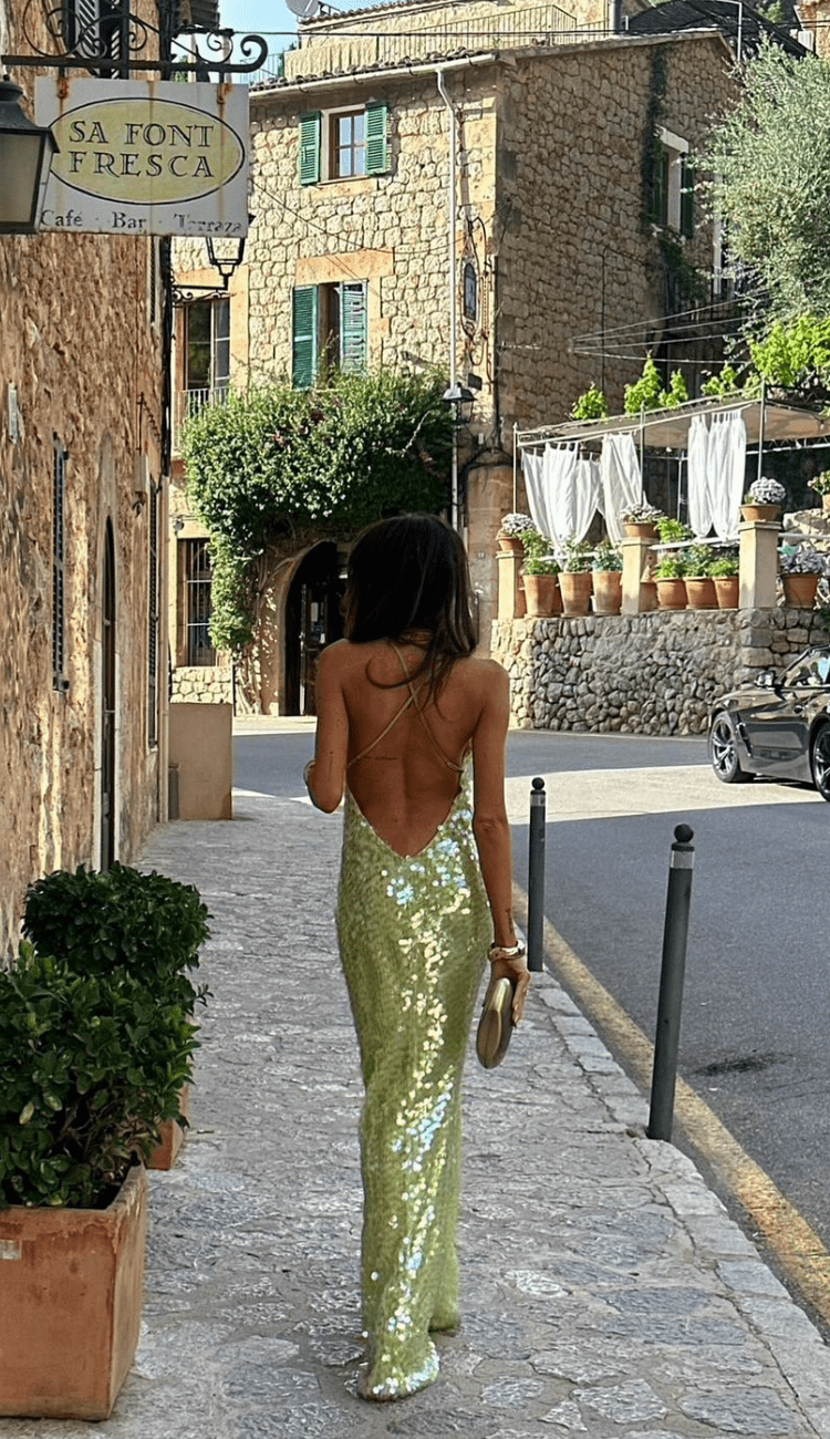 Maxi Dress | All-Over Sequins with Flowing Shape