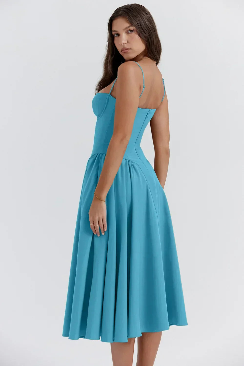 Dress | Strapless Sweetheart Neckline Midi Dress