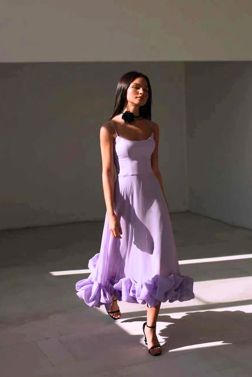Women | Flowy Ruffle Hem Maxi Dress