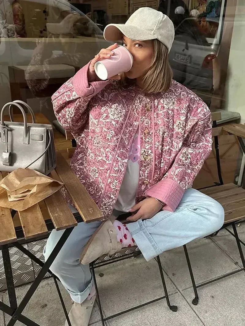 Tops | Women’s Boho Floral Print Button-Down Shirt