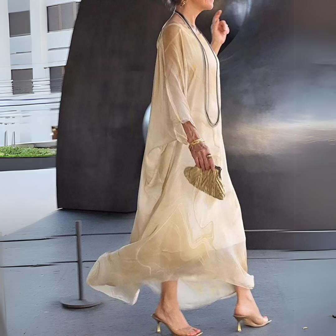 Dress | Elegant Silk Chiffon Midi for Women