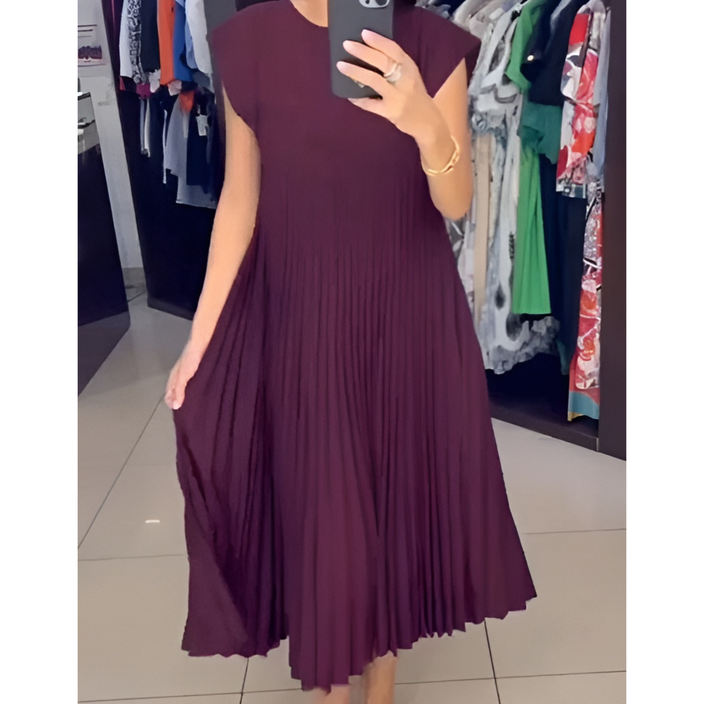 Dresses | Women’s Sleeveless Pleated Maxi Dress