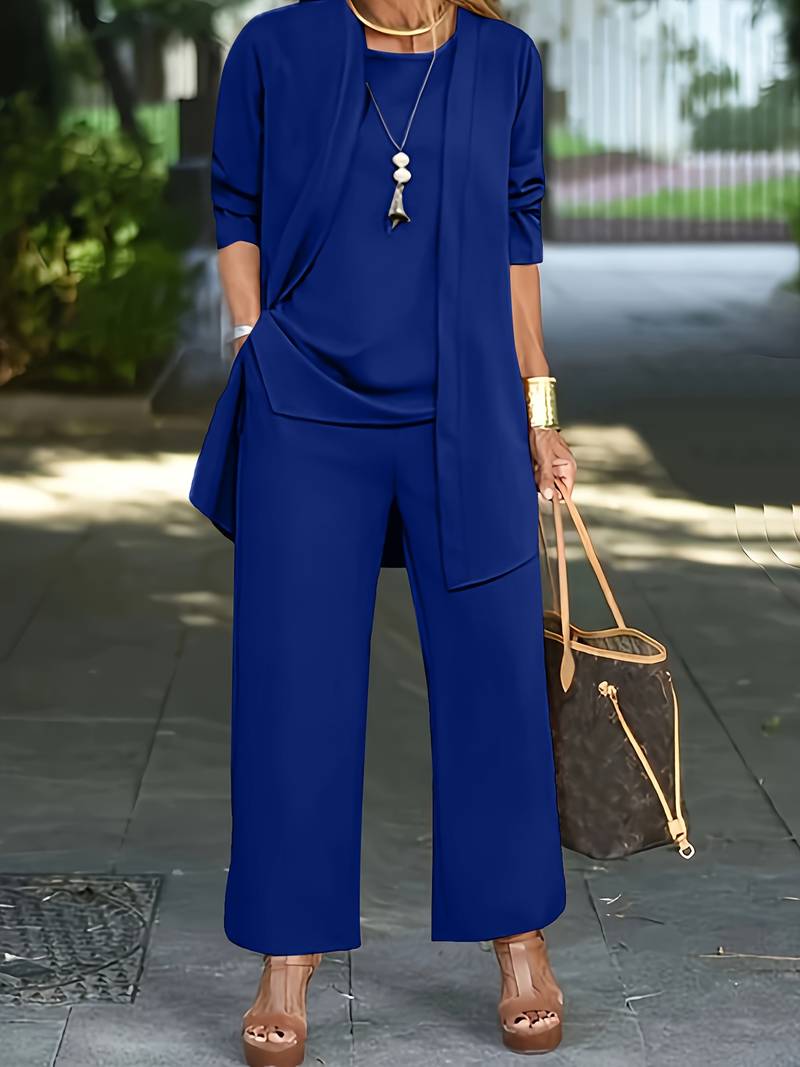 Sets | Women’s Solid Color Relaxed Fit Two-Piece Pant Set