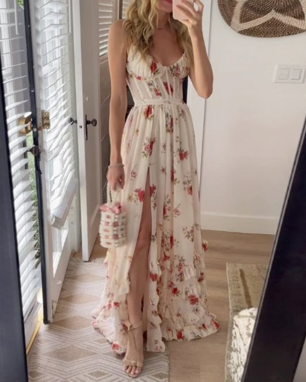 Dresses | Women’s Sleeveless Floral Maxi Dress with Slit