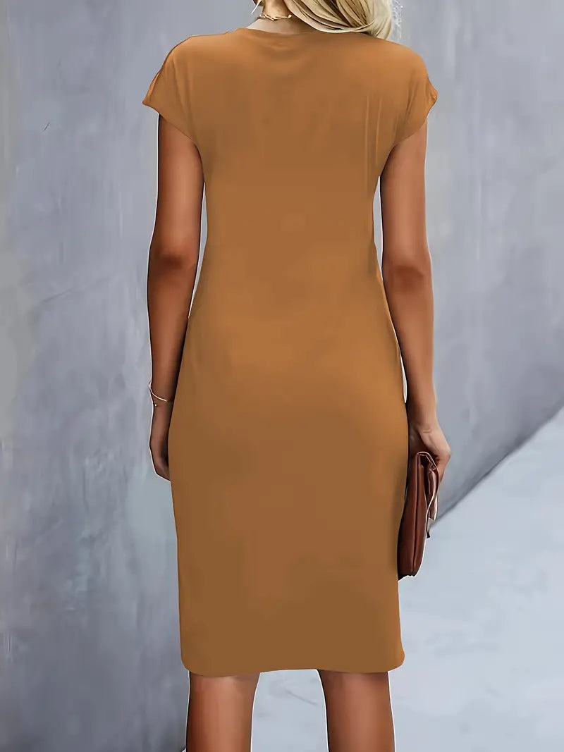 Dress | Solid Color with Scoop Neckline
