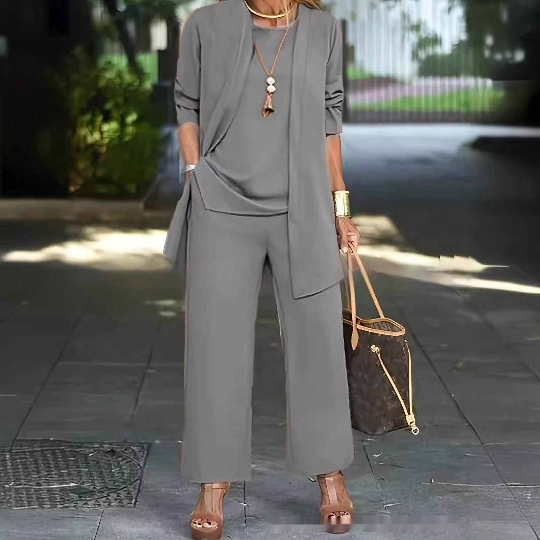 Sets | Women’s Two-Piece Casual Tunic and Wide-Leg Pants Set