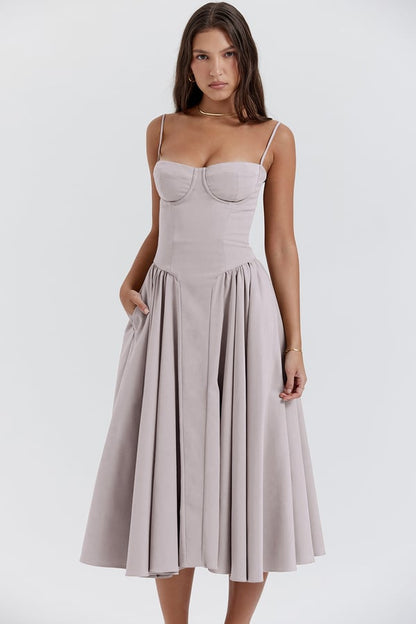 Dress | Strapless Sweetheart Neckline Midi Dress