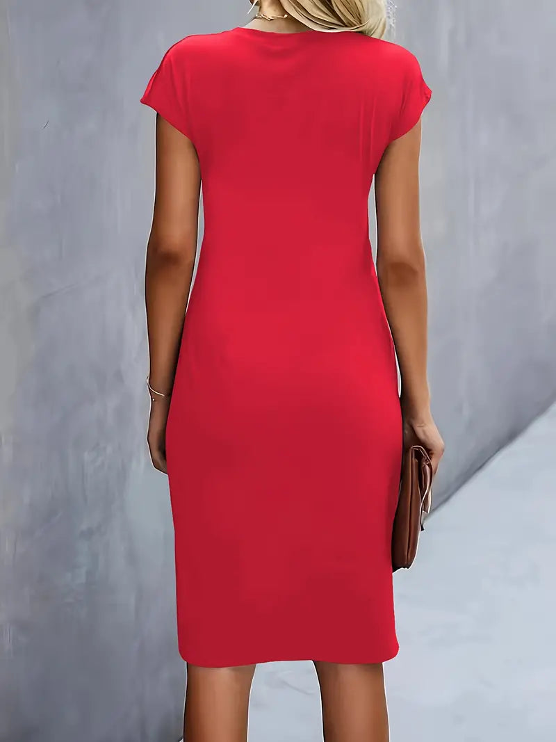 Dress | Solid Color with Scoop Neckline