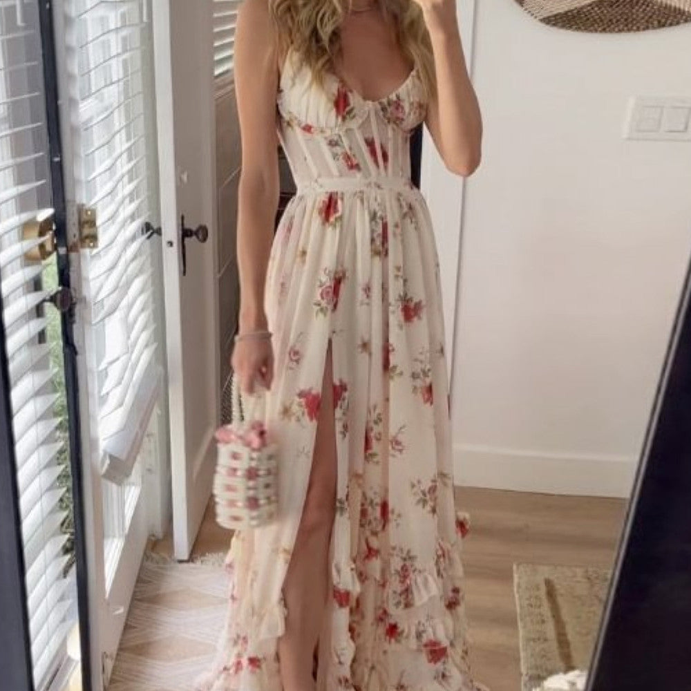 Dresses | Women’s Sleeveless Floral Maxi Dress with Slit