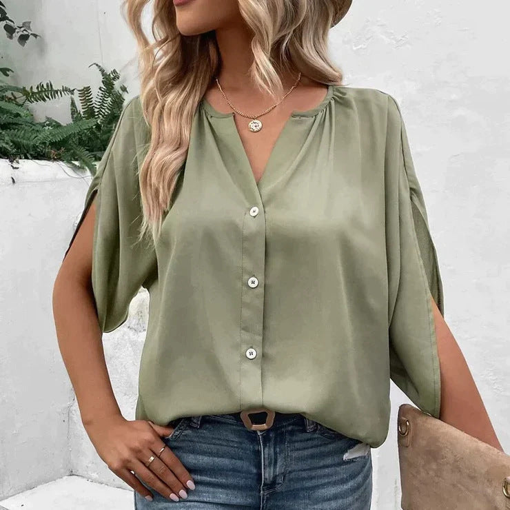 Tops | Women’s Casual Sleeveless V-Neck Blouses in Solid