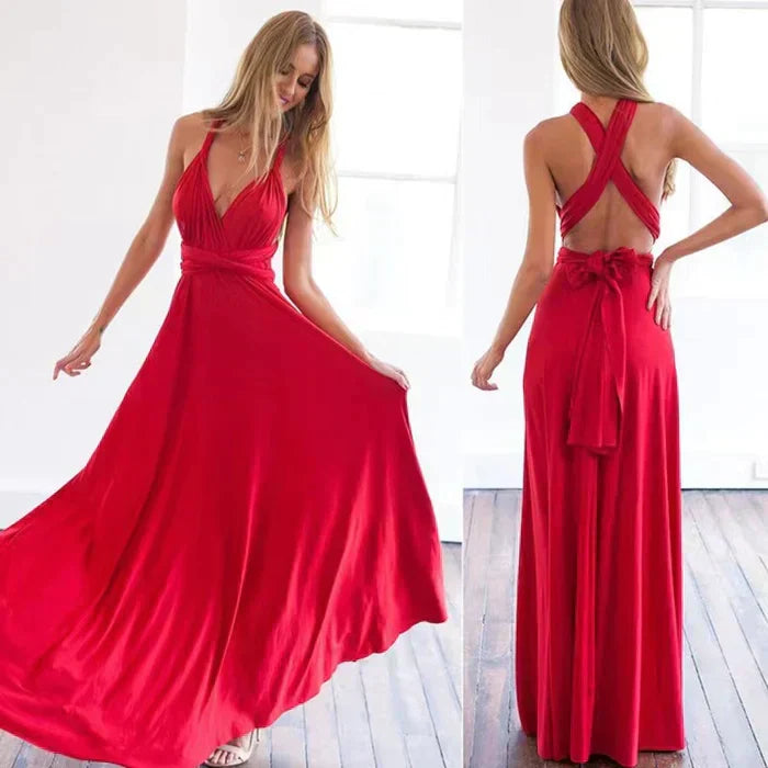 Dresses | Women’s Halter Neck Backless Flowy Maxi Dress