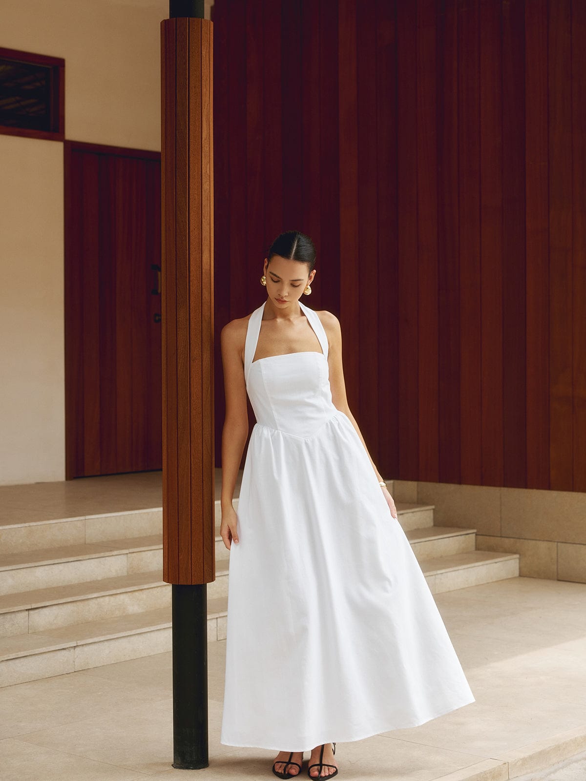 Dresses | Women’s Halter Neck Open-Back A-Line Maxi Dress