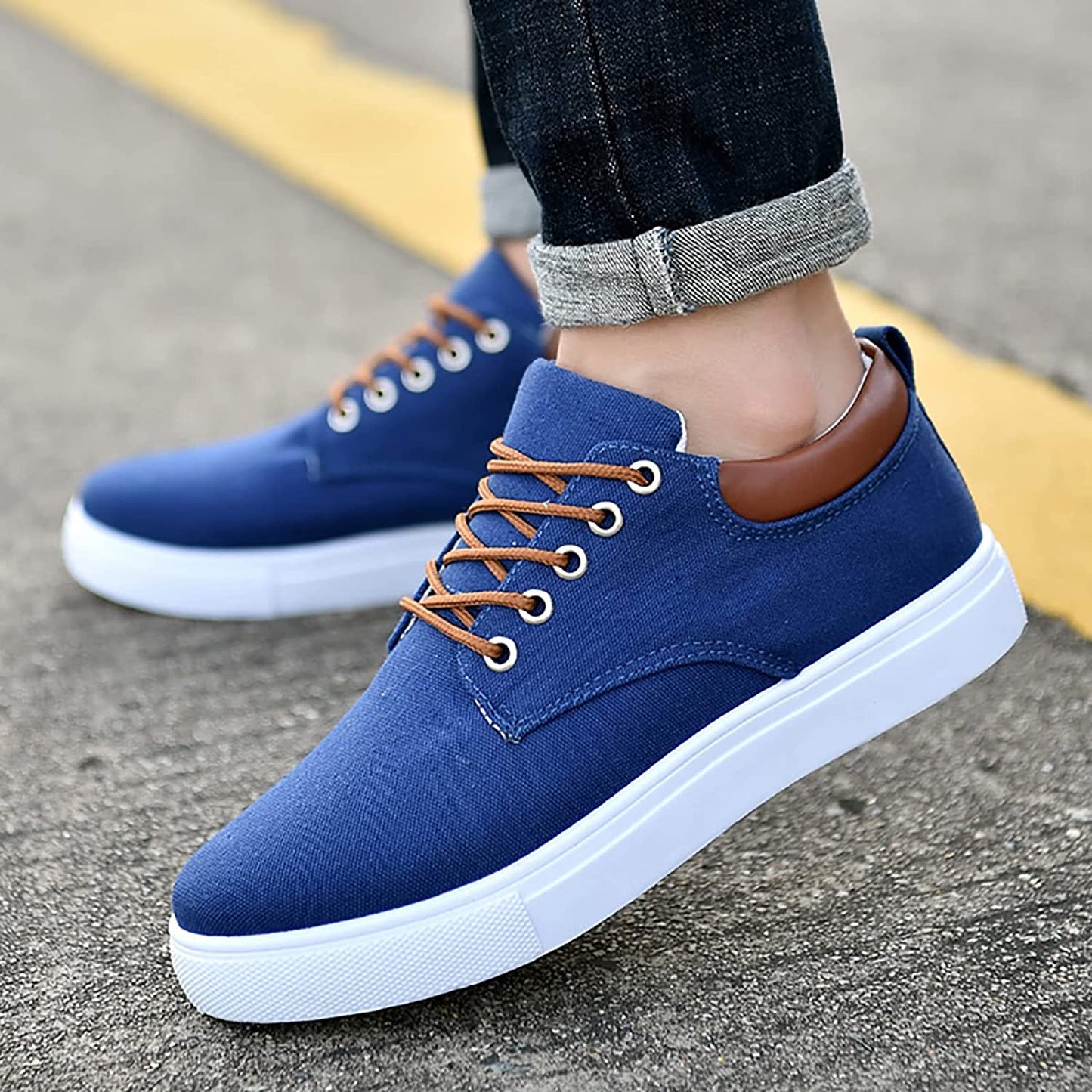 Sneakers | Canvas Low-Top Sneakers with Supportive Sole for Men