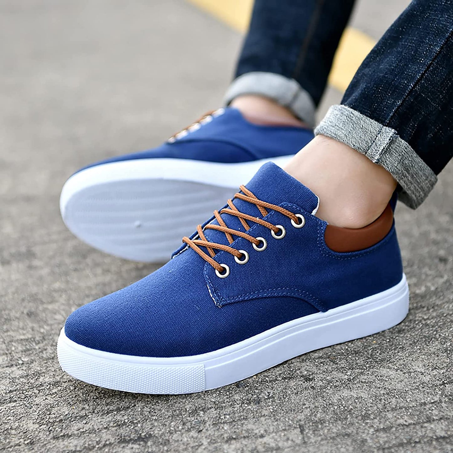 Sneakers | Canvas Low-Top Sneakers with Supportive Sole for Men