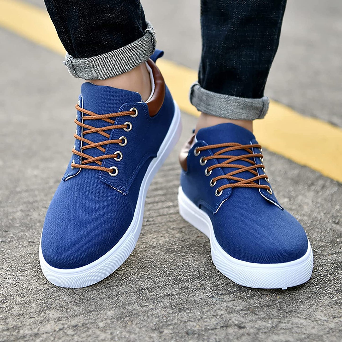 Sneakers | Canvas Low-Top Sneakers with Supportive Sole for Men