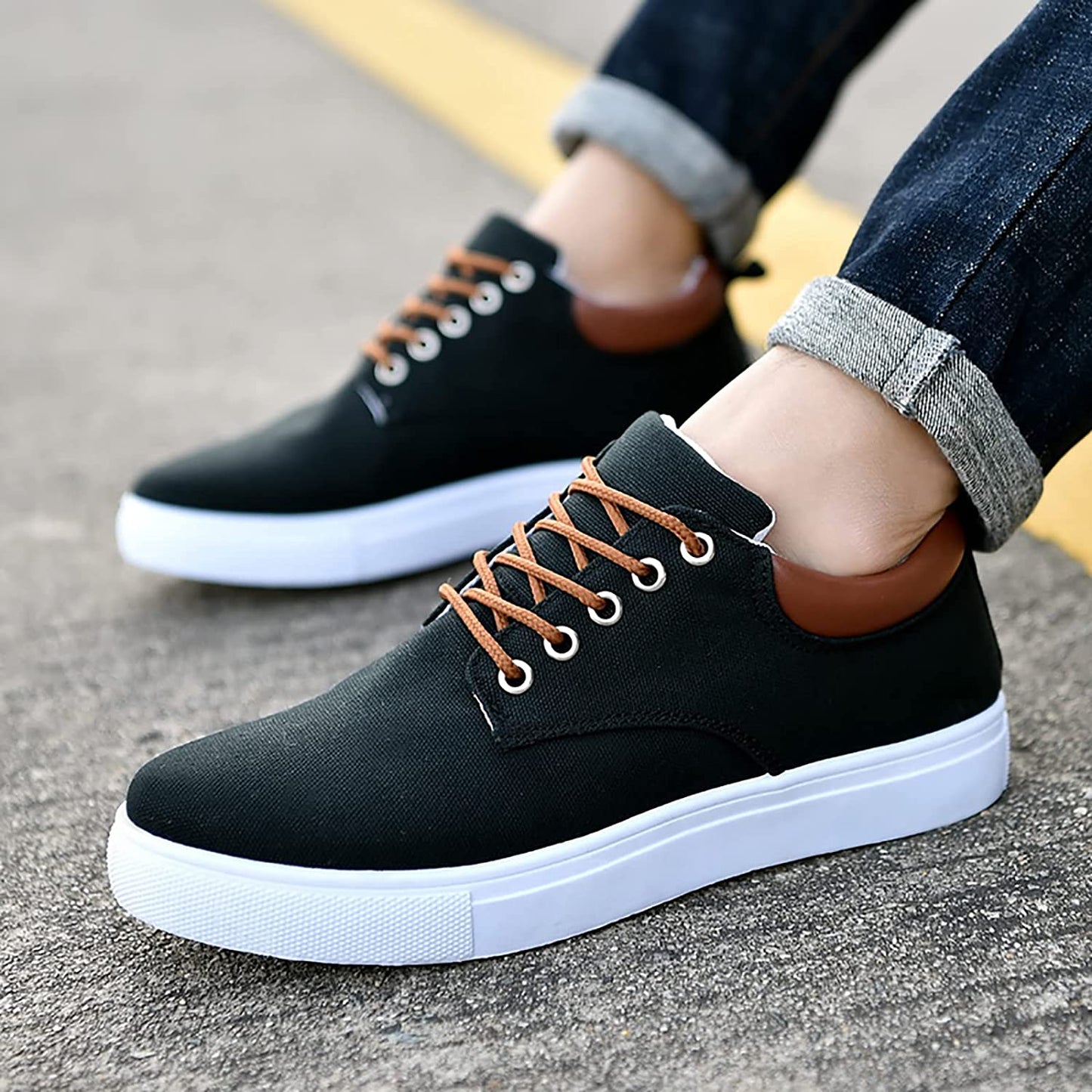 Sneakers | Canvas Low-Top Sneakers with Supportive Sole for Men