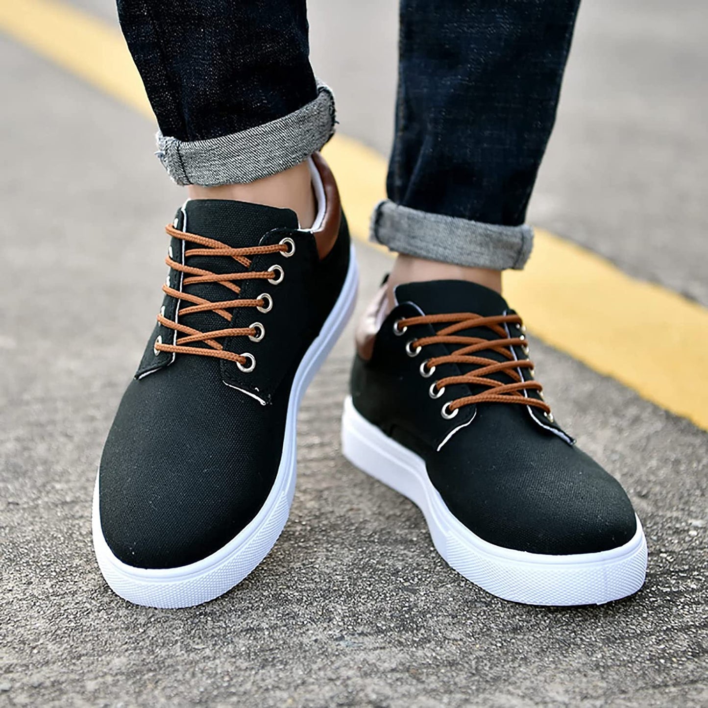 Sneakers | Canvas Low-Top Sneakers with Supportive Sole for Men
