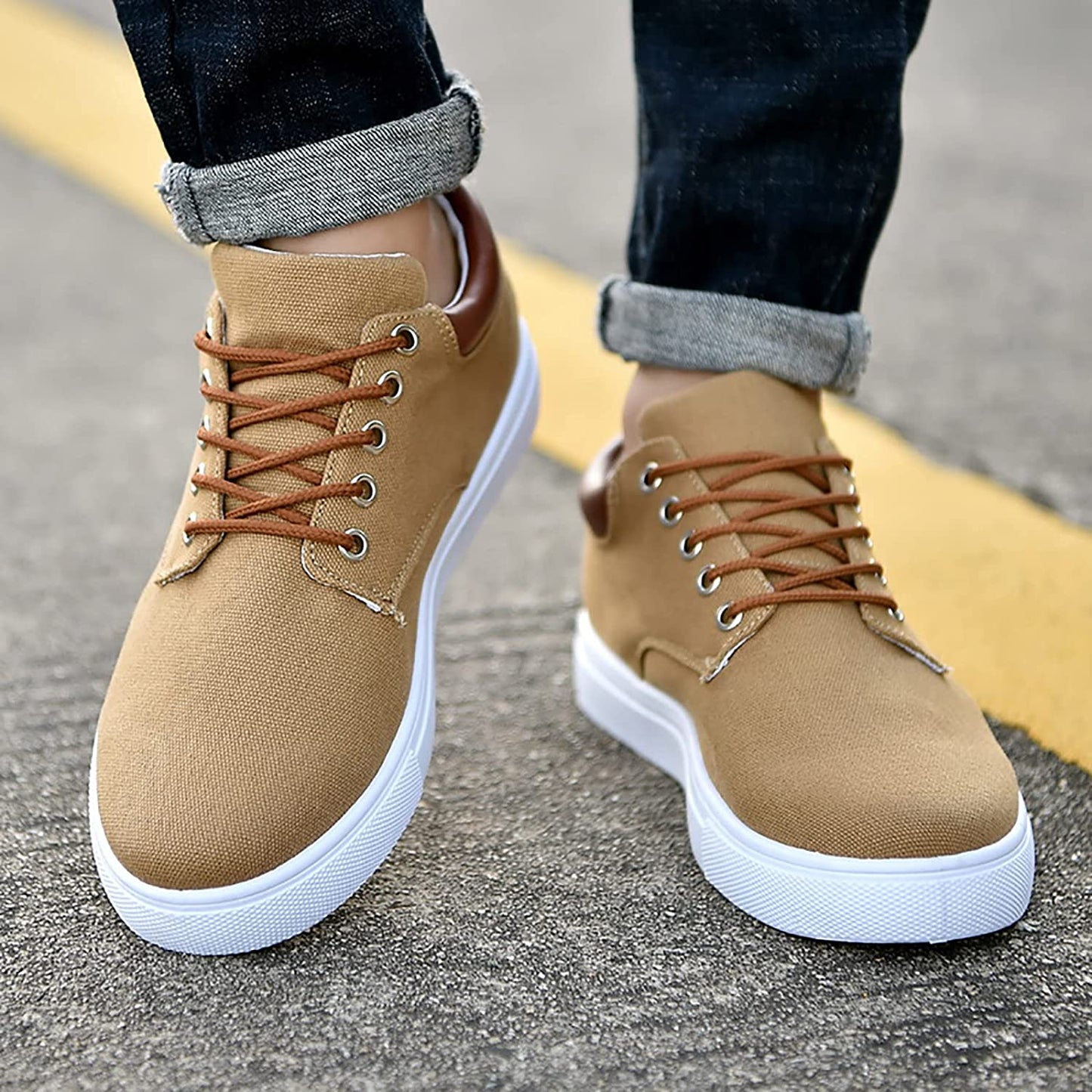 Sneakers | Canvas Low-Top Sneakers with Supportive Sole for Men