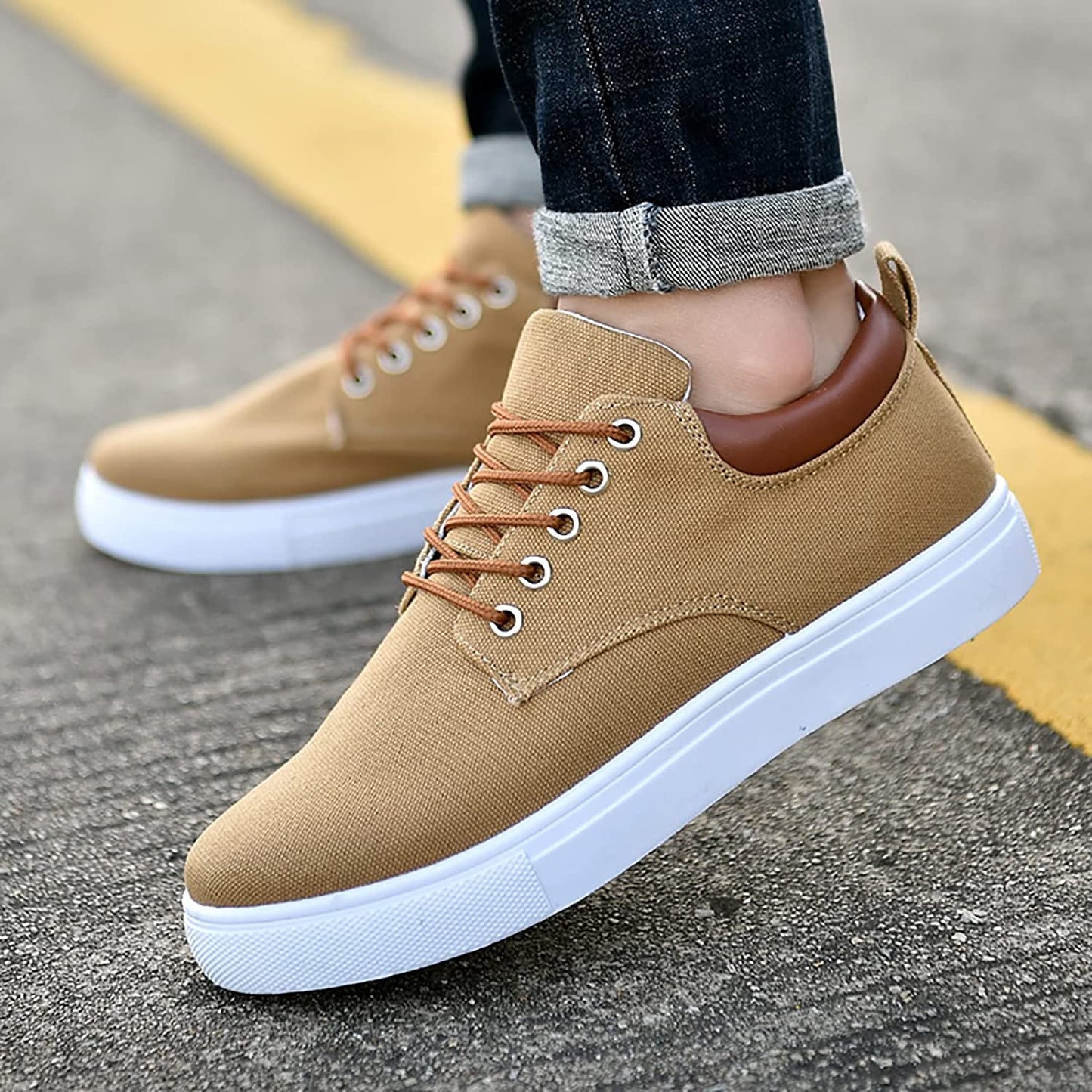 Sneakers | Canvas Low-Top Sneakers with Supportive Sole for Men