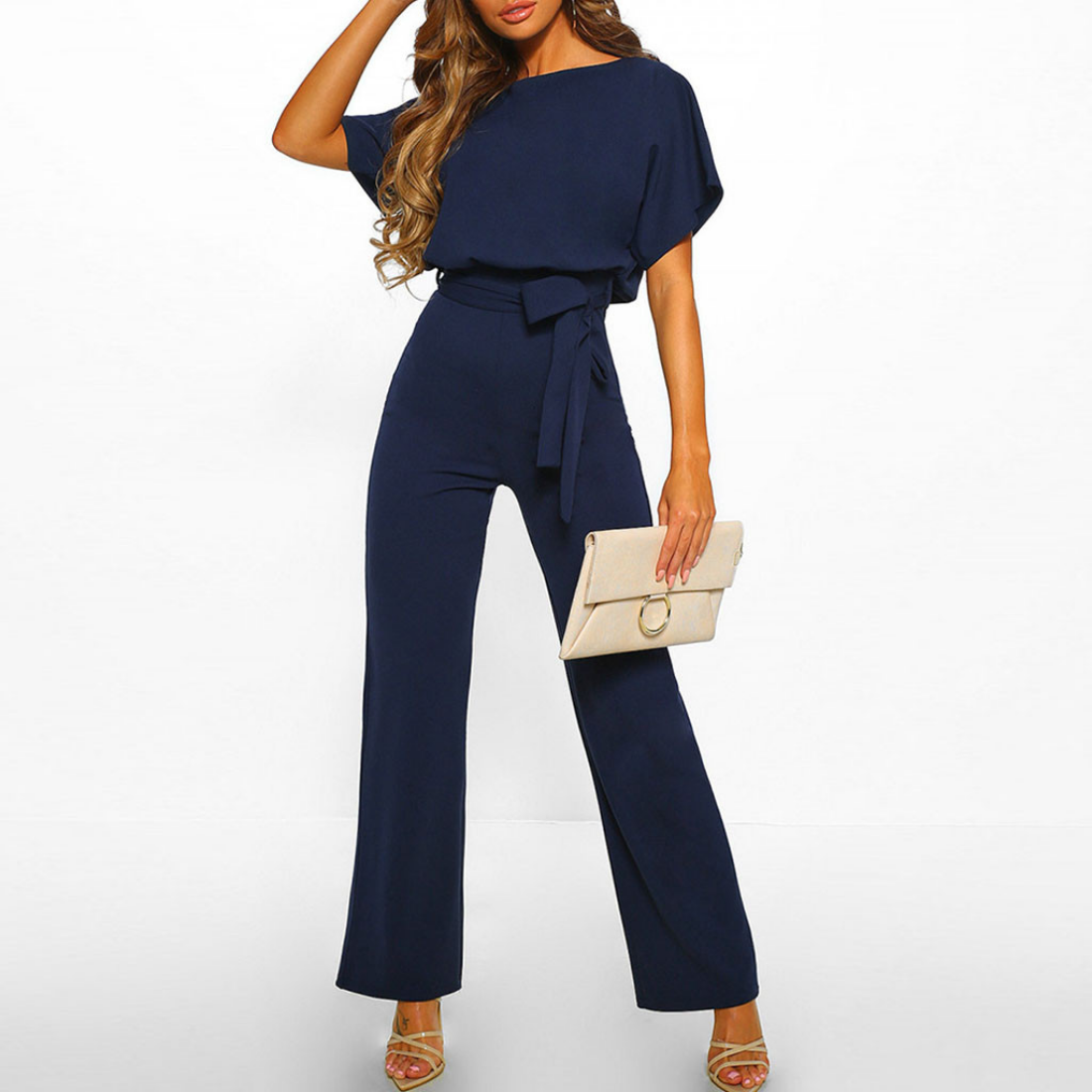 Jumpsuits | Women’s Off-Shoulder Belted Wide-Leg Jumpsuit