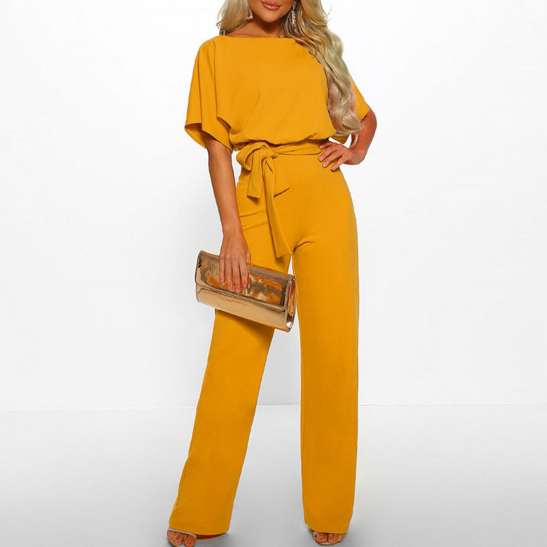 Jumpsuits | Women’s Off-Shoulder Belted Wide-Leg Jumpsuit