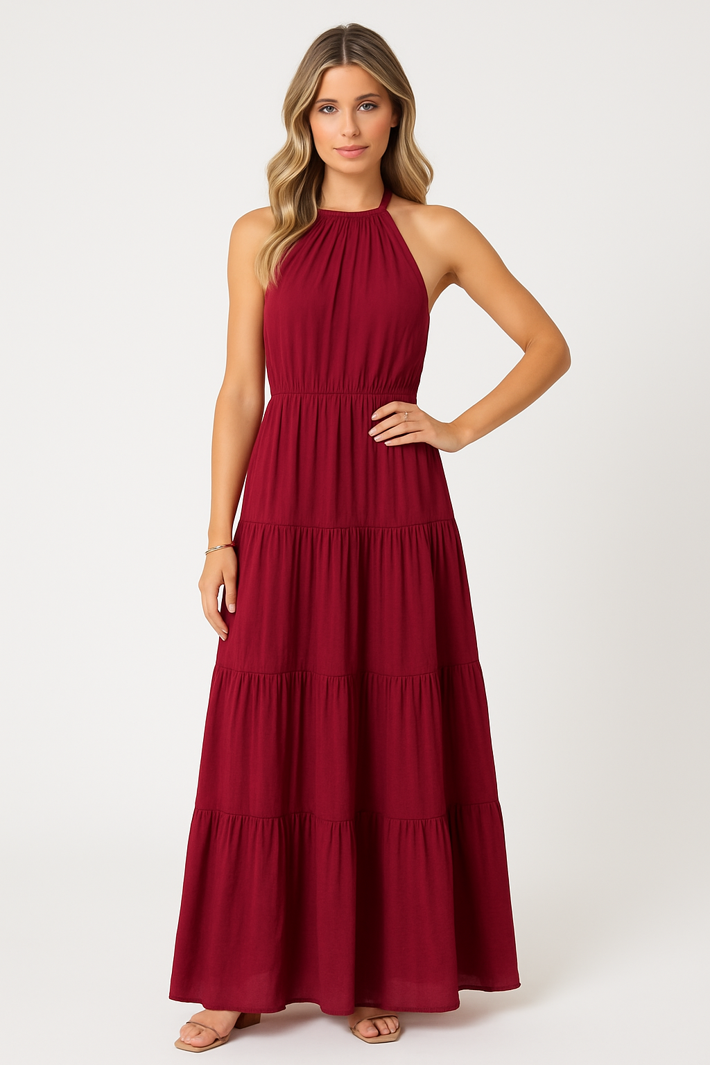 Dresses | Women’s Halter Neck Cotton Blend Dress