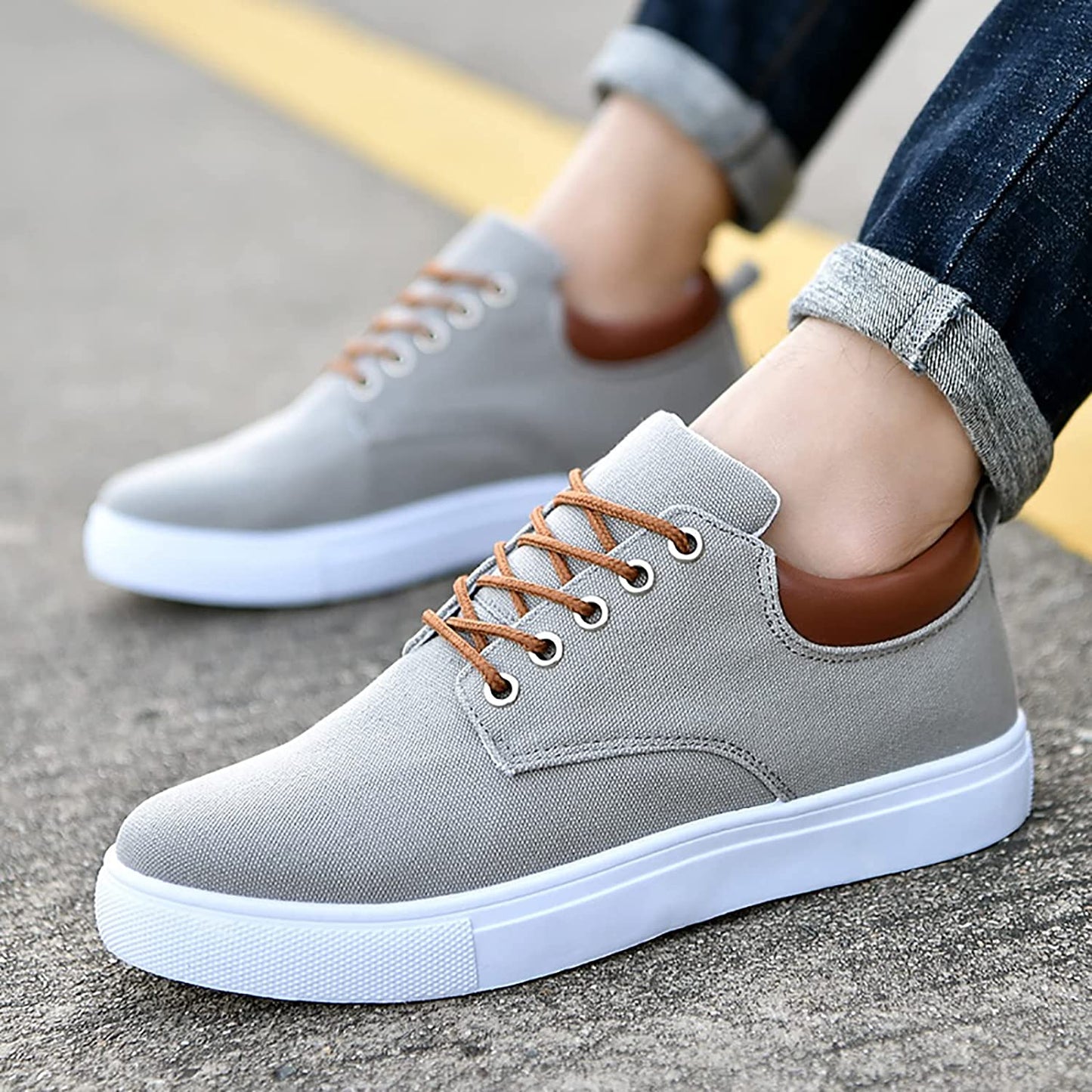 Sneakers | Canvas Low-Top Sneakers with Supportive Sole for Men