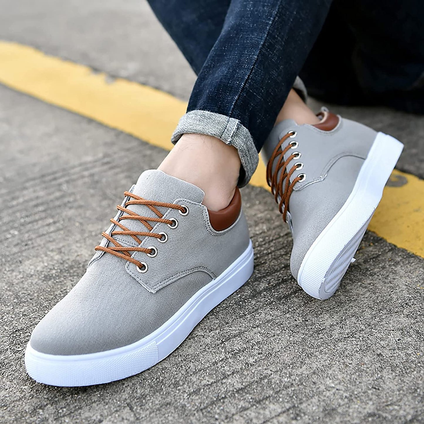 Sneakers | Canvas Low-Top Sneakers with Supportive Sole for Men