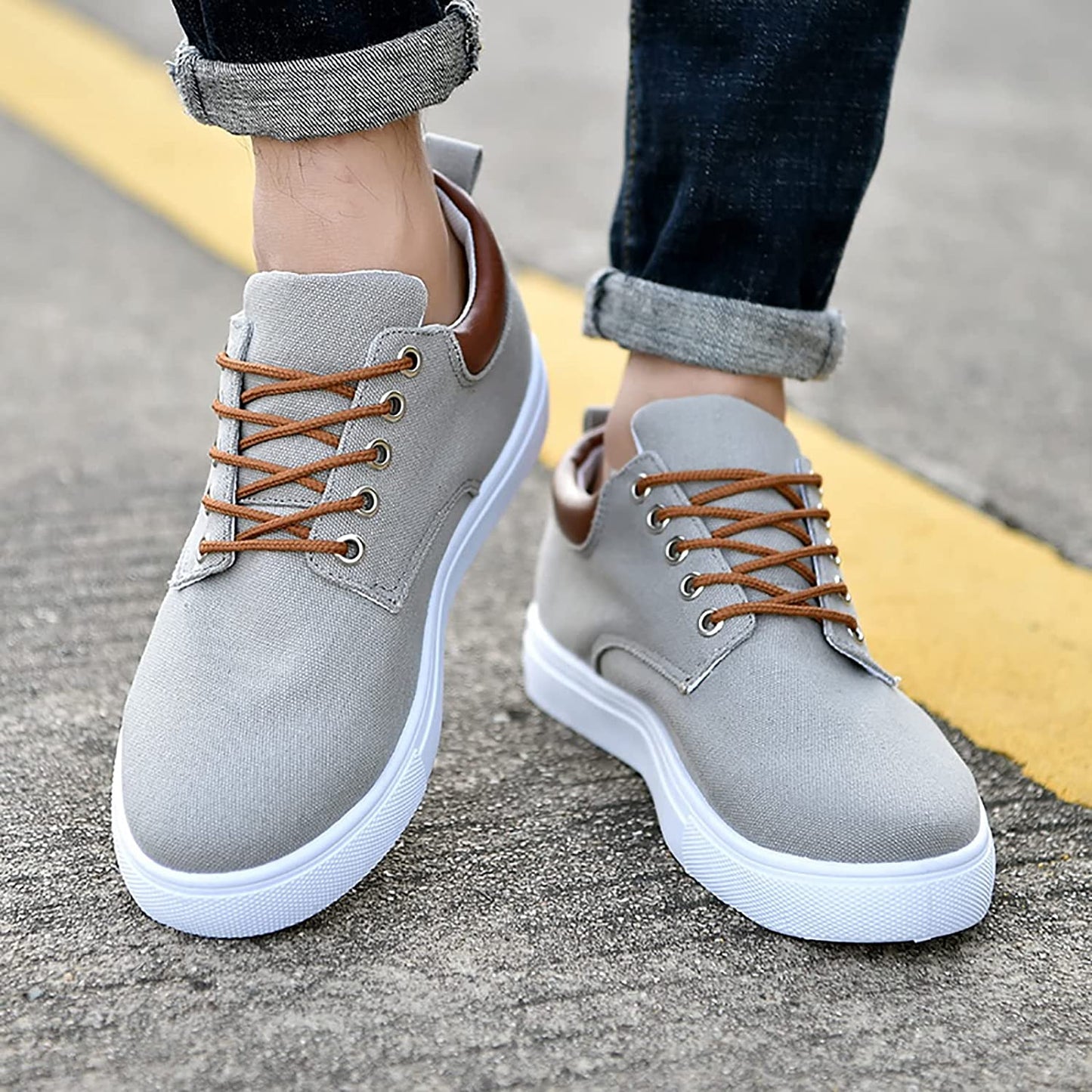 Sneakers | Canvas Low-Top Sneakers with Supportive Sole for Men