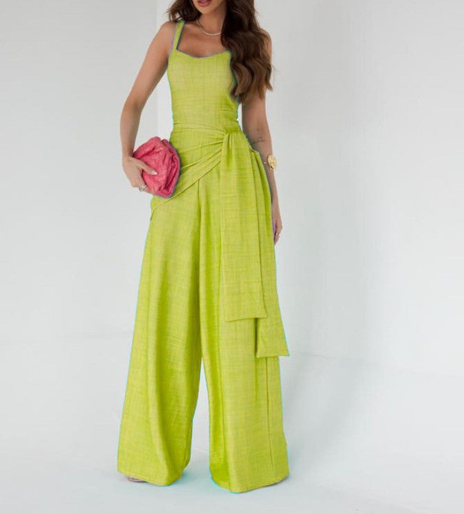 Jumpsuits | Women’s Wide-Leg Sleeveless Jumpsuit with Flowing Overlay