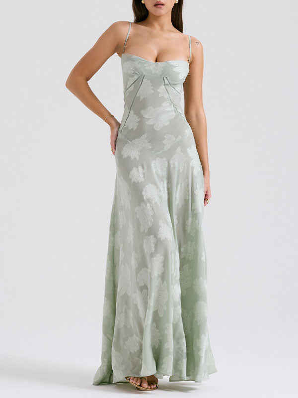 Dresses | Women’s Strapless Floral Jacquard Satin Gown