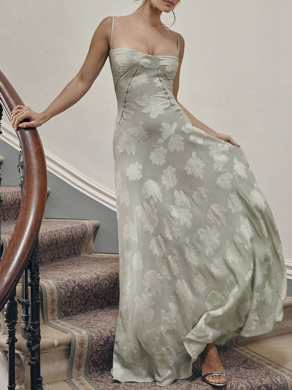 Dresses | Women’s Strapless Floral Jacquard Satin Gown