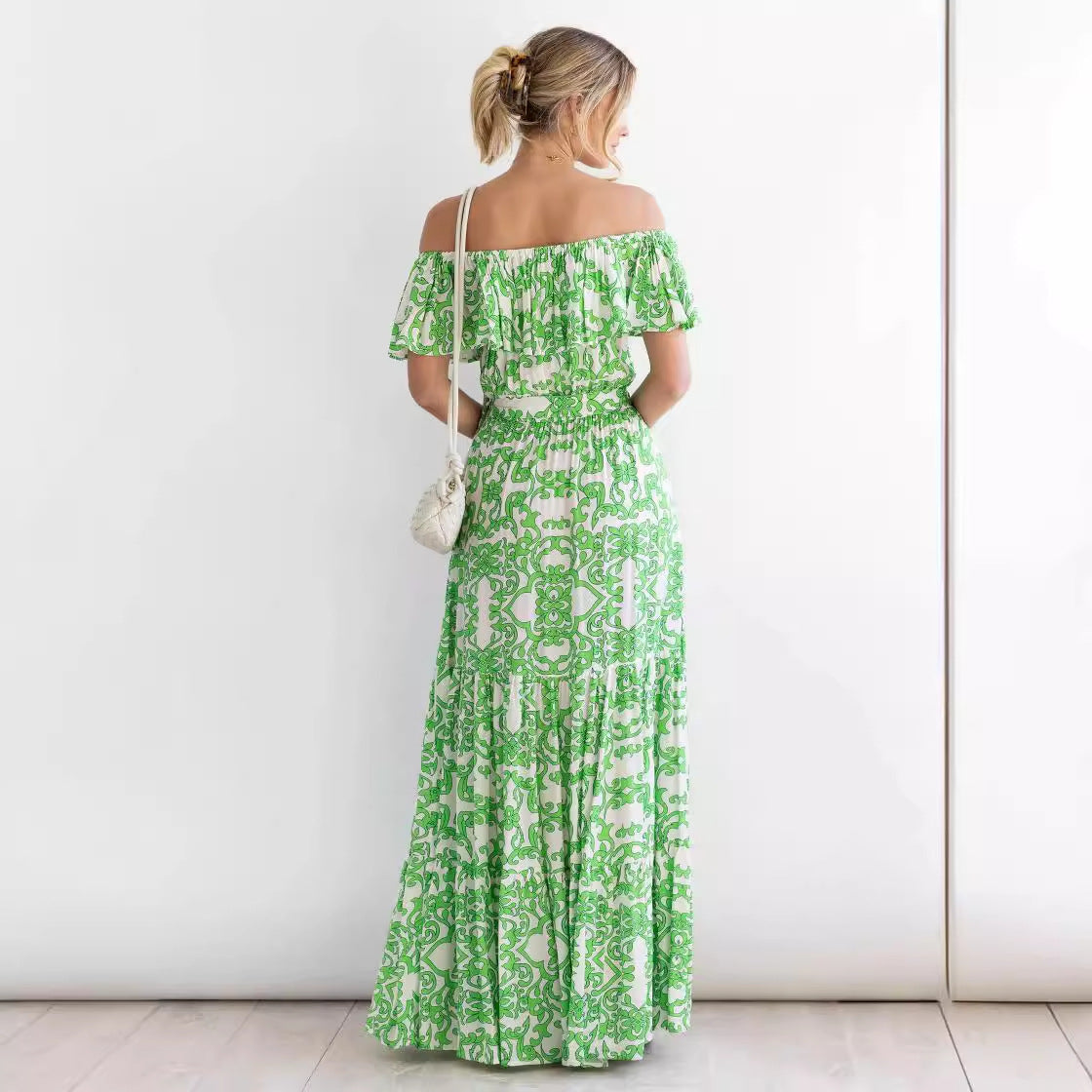 Dresses | Women’s Off-Shoulder Maxi Dress with Ruffle Neckline