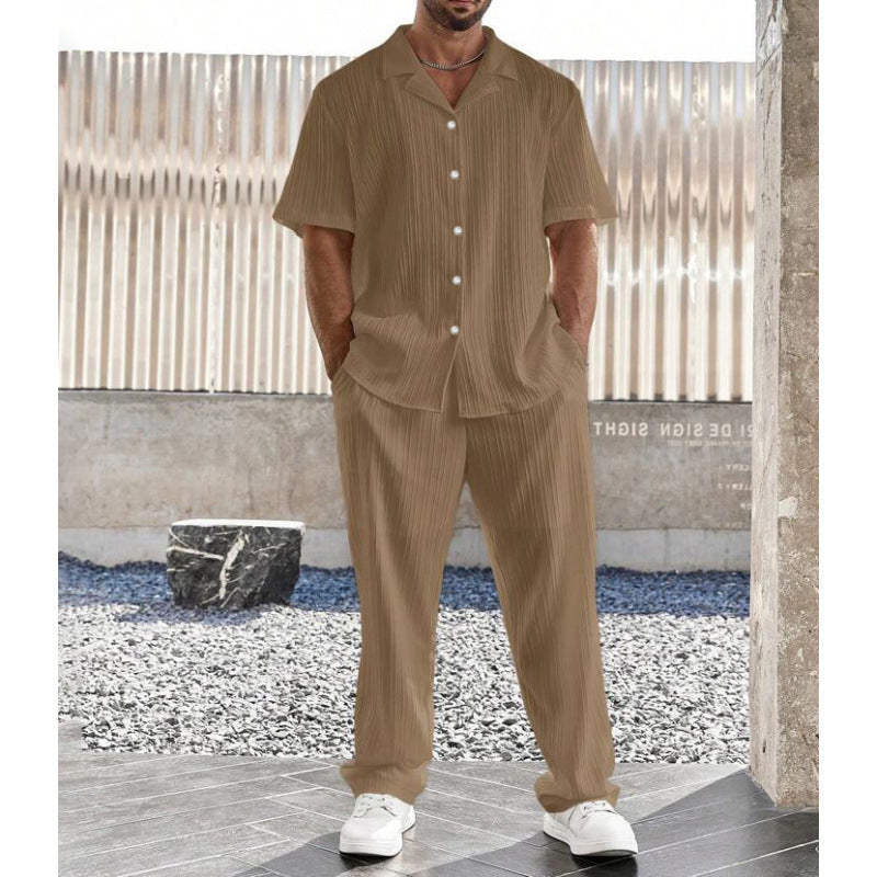 Sets | Men’s Lightweight Button-Up Shirt and Straight-Leg Trousers
