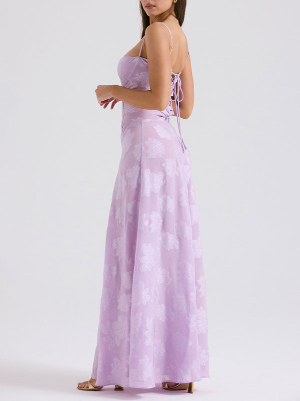 Dresses | Women’s Strapless Floral Jacquard Satin Gown