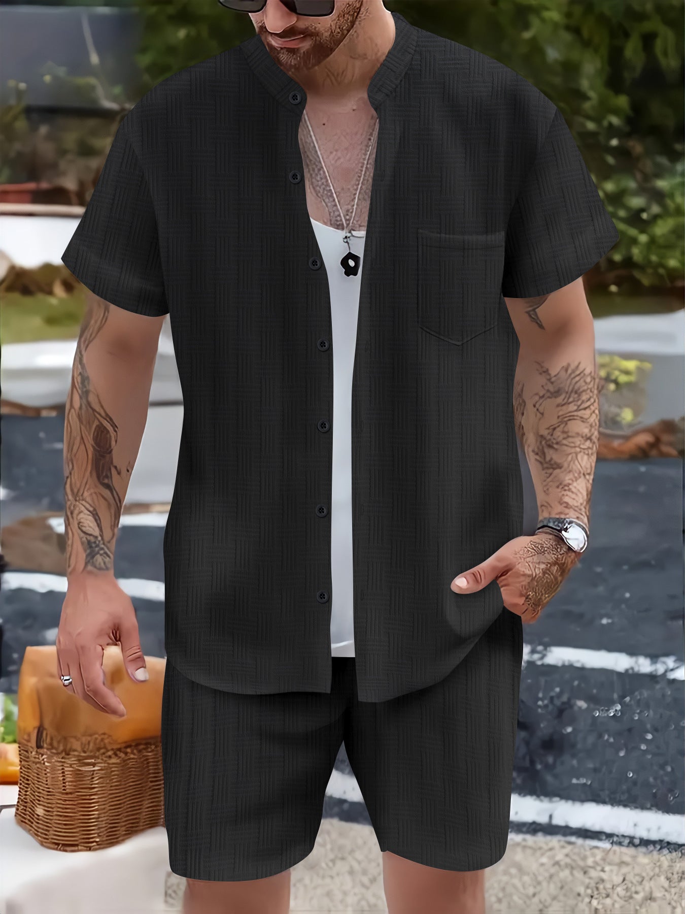 Sets | Men’s Casual Short Sleeve Shirt and Shorts Two-Piece Set