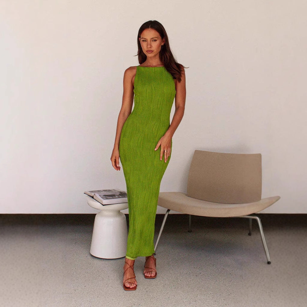 Dresses | Women’s Sleeveless Slim Fit Backless Midi Dress