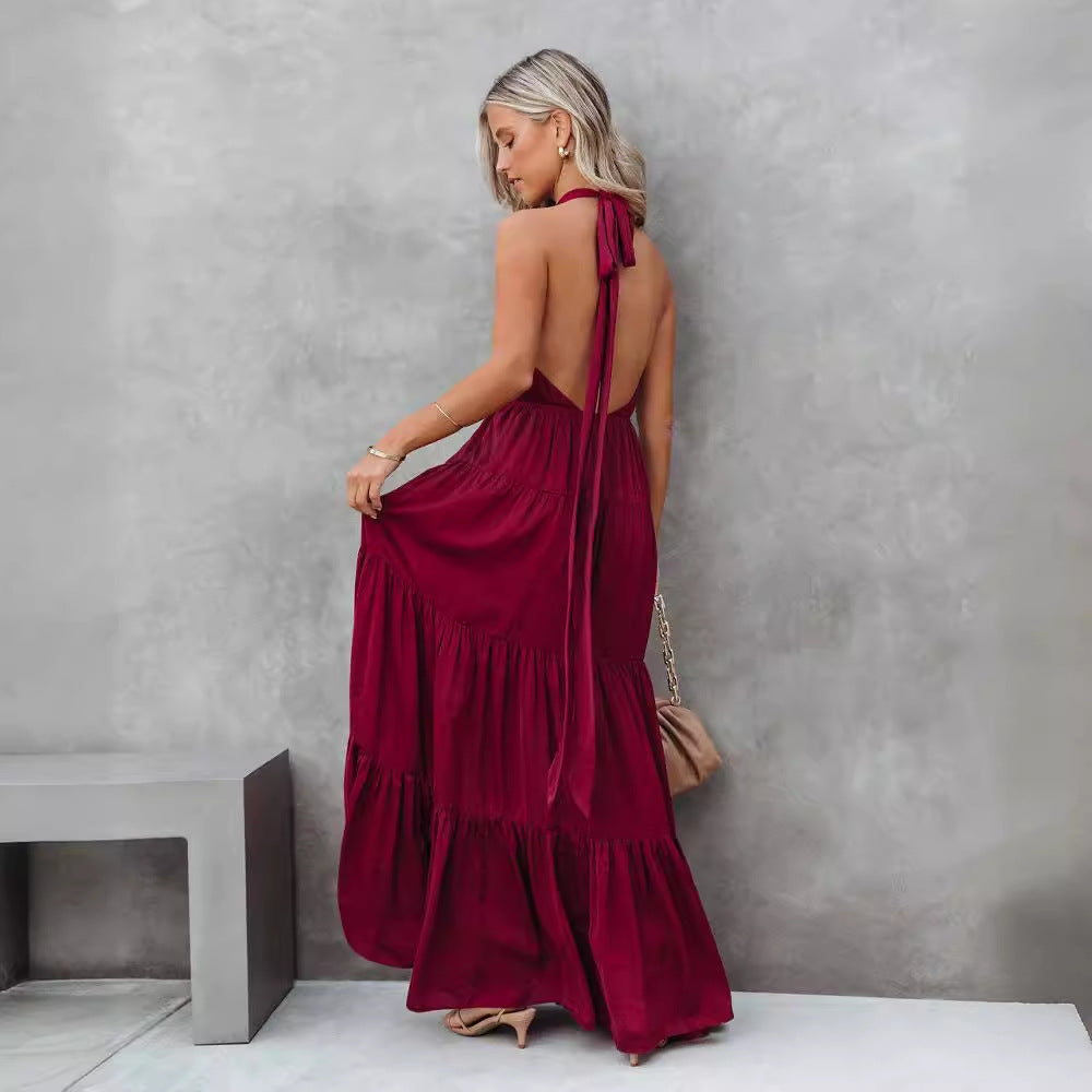 Dresses | Women’s Halter Neck Cotton Blend Dress