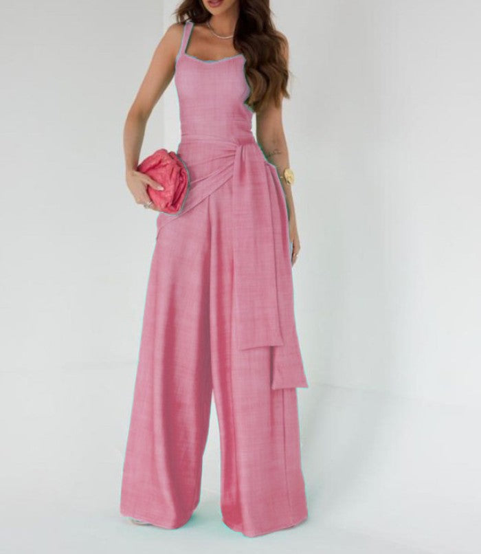 Jumpsuits | Women’s Wide-Leg Sleeveless Jumpsuit with Flowing Overlay