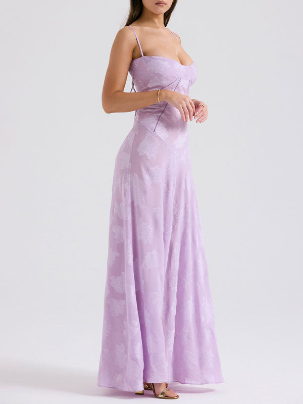 Dresses | Women’s Strapless Floral Jacquard Satin Gown