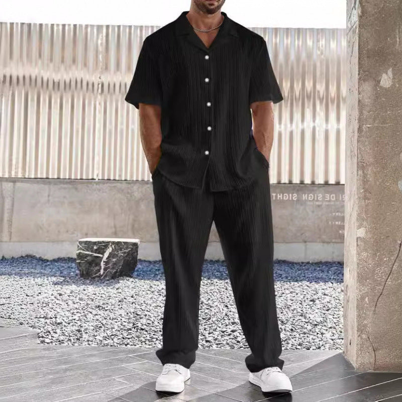 Sets | Men’s Lightweight Button-Up Shirt and Straight-Leg Trousers