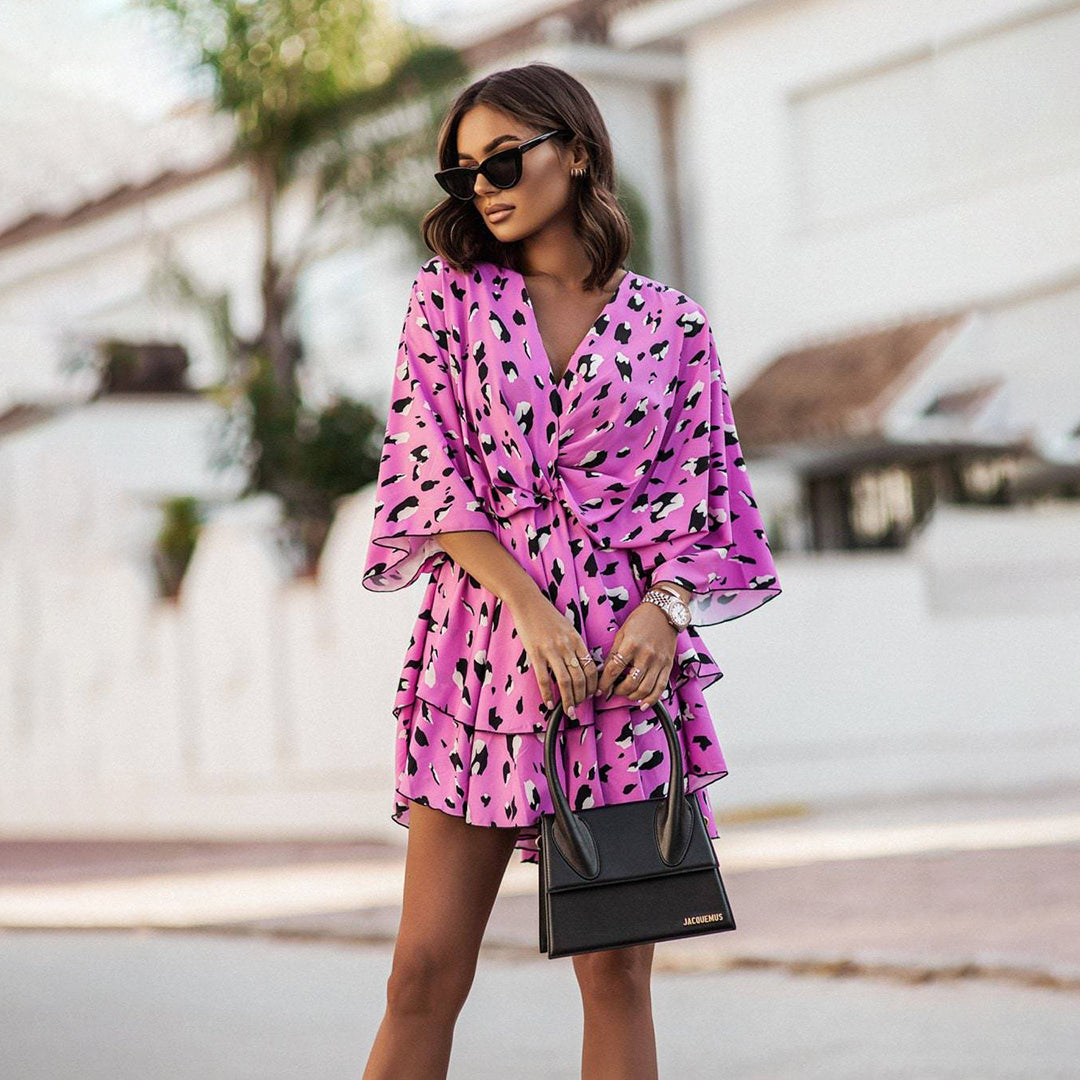 Dresses | Women’s Vibrant Printed Kimono Sleeve Mini Dress