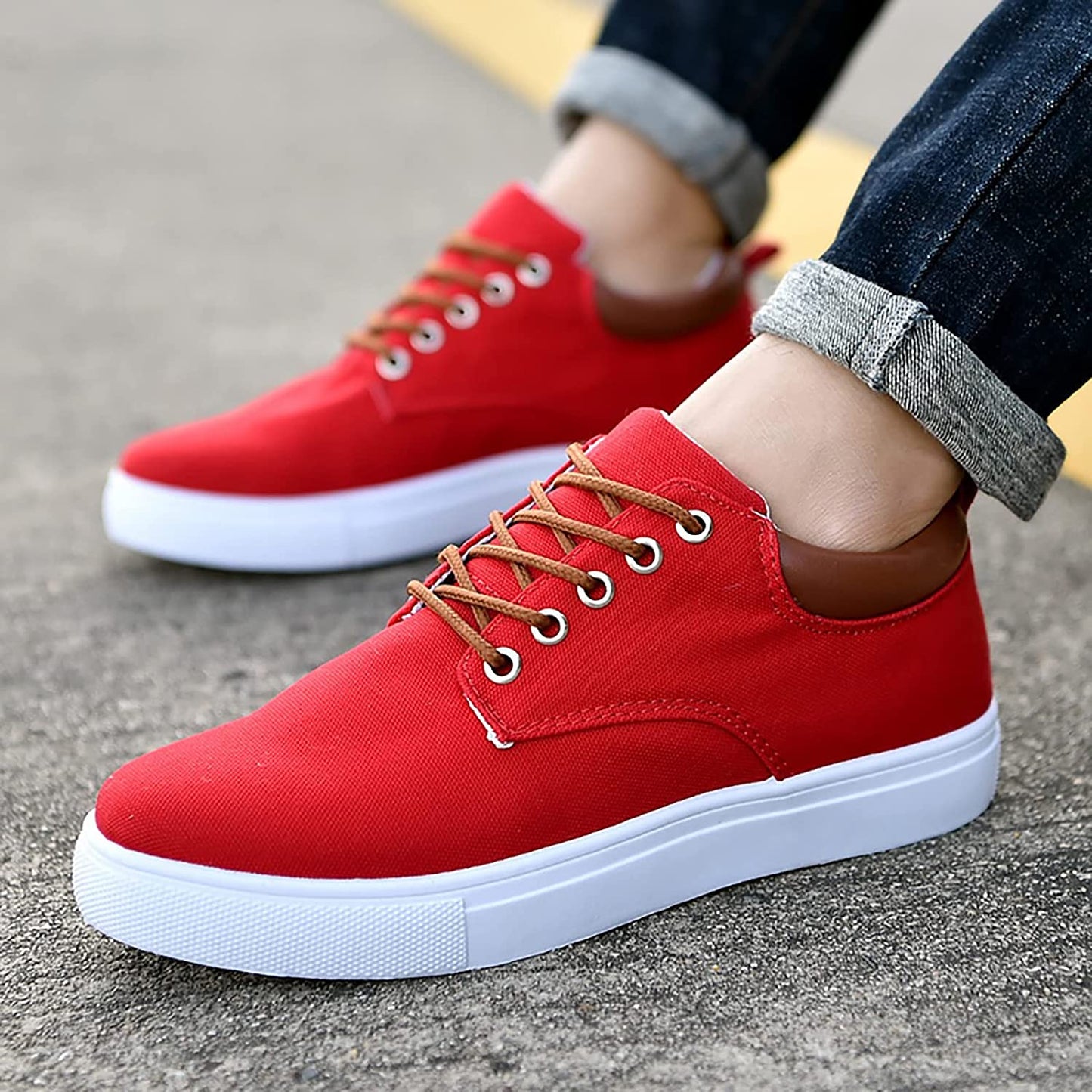 Sneakers | Canvas Low-Top Sneakers with Supportive Sole for Men